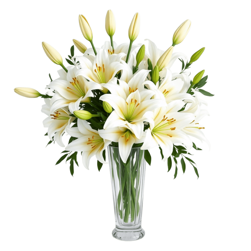 Serenity Cheer - Vase with White Lilies