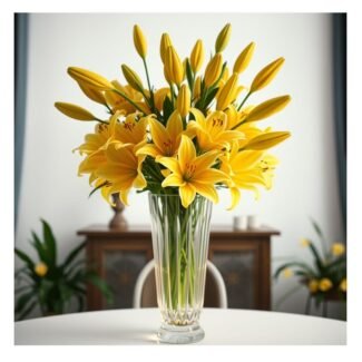 Fields of Gold - Kaiflora Vase with yellow lilies
