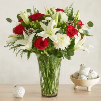 Eternal Love Red Roses & White Lilies