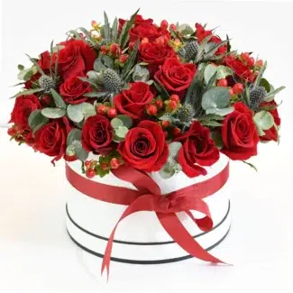Forever Valentine Hat Box Arrangement