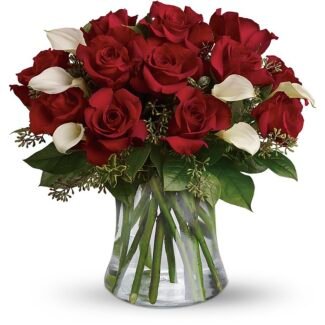 Heart of Hearts_Hand-selected red and white roses for colour balance and freshness in South Africa