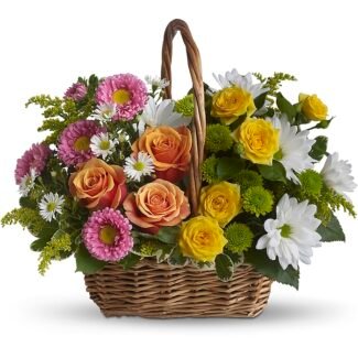 Luxury Mixed Flower Basket available in South Africa - Colourful floral arrangement.